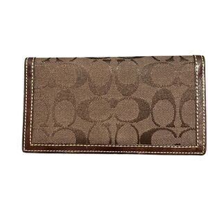 Vintage Coach chocolate brown checkbook holder. Very beautiful.
